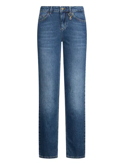 Liu •jo Bottom-up Slim-fit Jeans In Blue