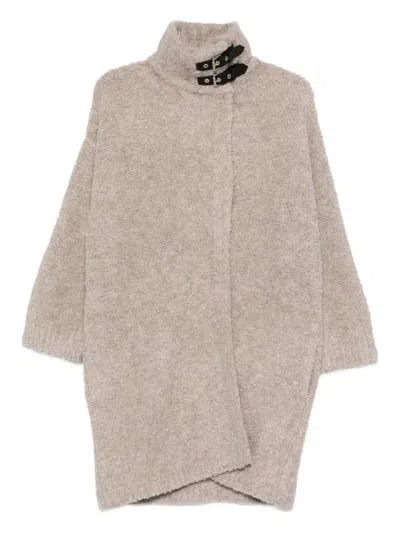 Liu •jo Bouclé Coat In Gray