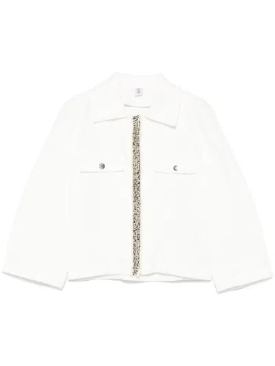Liu •jo Bouclé-detail Jacket In 白色