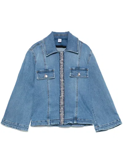 Liu •jo Bouclé-detail Jacket In Blue