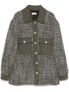 Liu •jo Bouclé Jacket In Green
