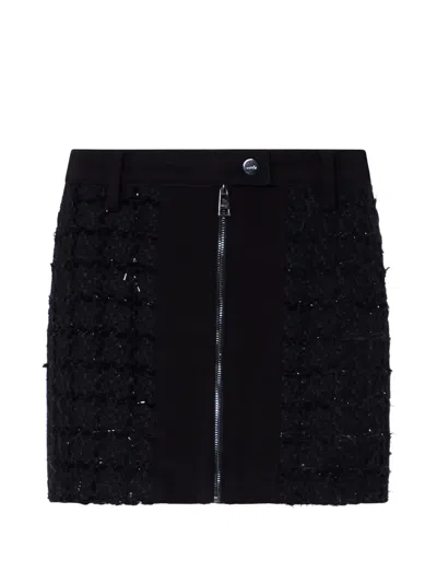 Liu •jo Bouclé Mini Skirt With Zip In Black
