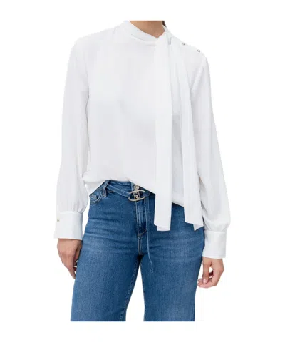 Liu •jo Bow-detail Button-fastening Top In White