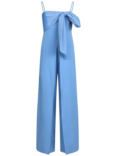 Liu •jo Liu Jo Light Blue Long Jumpsuit With Bow