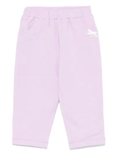 Liu •jo Babies' Bow-detail Sweatpants In Purple