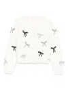 Liu •jo Bow-embellished Cardigan In White