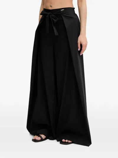Liu •jo Bow-detail Palazzo Pants In Black
