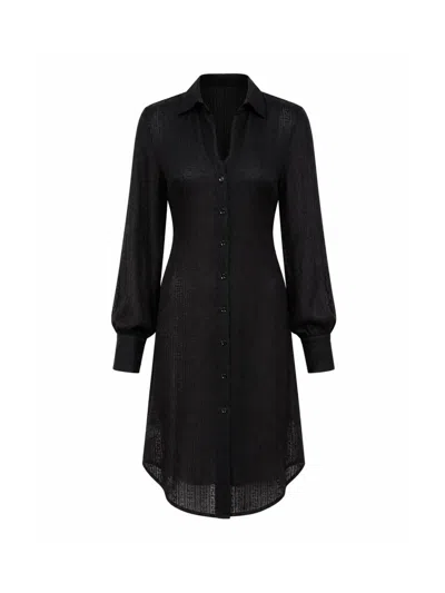 Liu •jo Bow-detail Shirt Dress In Black