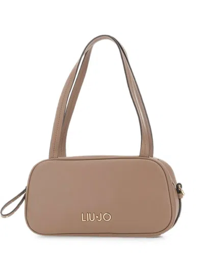 Liu •jo Bowling Hammered-effect Shoulder Bag In Brown