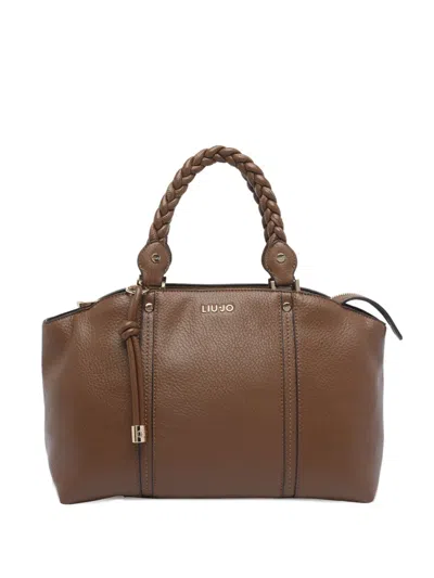 Liu •jo Braided-handle Handbag In Brown