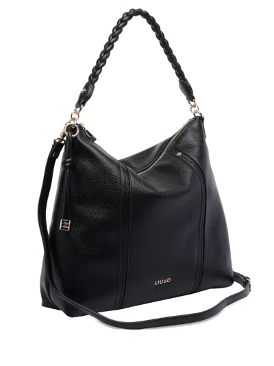 Liu •jo Braided-handle Shoulder Bag In Black