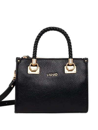 Liu •jo Braided-handle Tote Bag In Black
