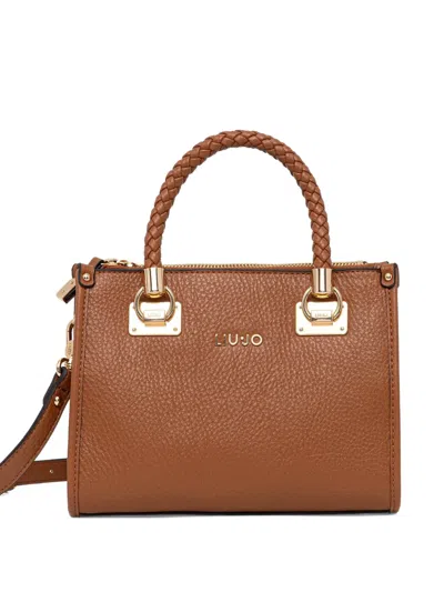 Liu •jo Braided-handle Tote Bag In Brown