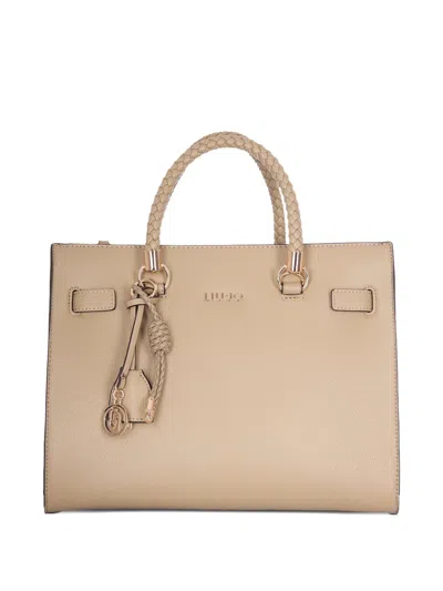 Liu •jo Braided-handle Tote Bag In Neutral