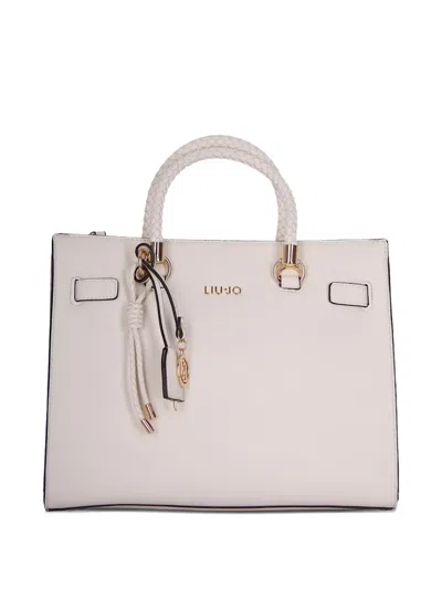 Liu •jo Braided-top Logo-detail Tote Bag In Neutral