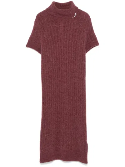 Liu •jo Brooch-detail Dress In Red