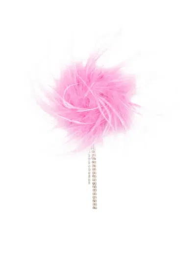 Liu •jo Brooch With Feathers In 粉色