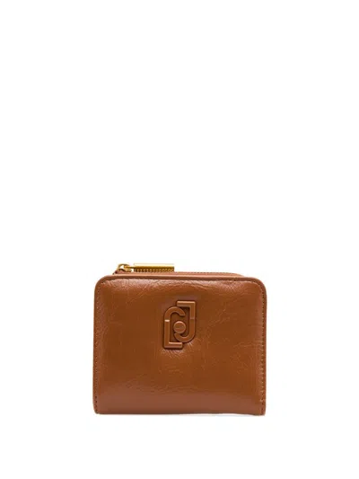 Liu •jo Brown Faux Leather Wallet With Logo