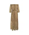Liu •jo Liu Jo Brown Maxi Dress With Off-shoulder Neckline