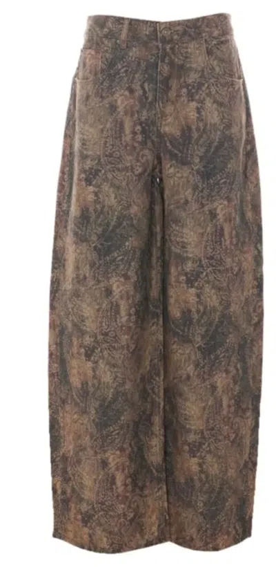 Liu •jo Liu Jo Brown Paisley Print Trousers In Multi