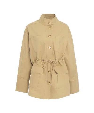 Liu •jo Liu Jo Brown Utility Jacket With Stand-up Collar