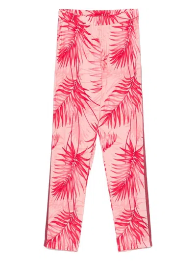 Liu •jo Liu Jo Bubblegum Pink Trousers With Striped Edge In Burgundy