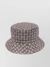 Liu •jo Bucket Hat With Logo Print And Wide Brim In Neutrals