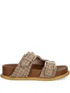 Liu •jo Buckle-detail Patterned Sandals In Brown