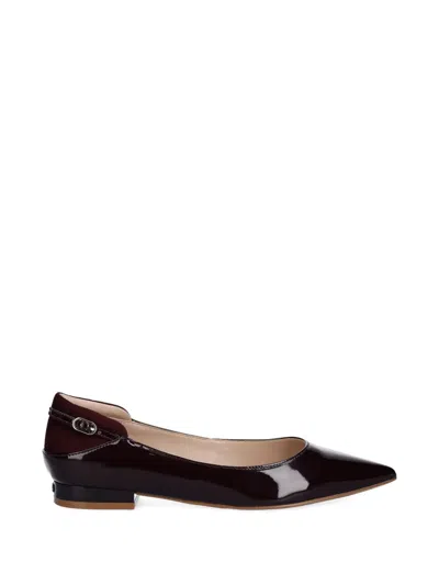 Liu •jo Buckle-detail Point Flat Pumps In Burgundy