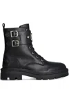 Liu •jo Buckle Lace-up Boot In Black