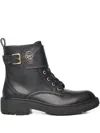 Liu •jo Buckle Logo Plaque Boots In Black