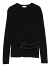 Liu •jo Buckle-strap Sweater In Black