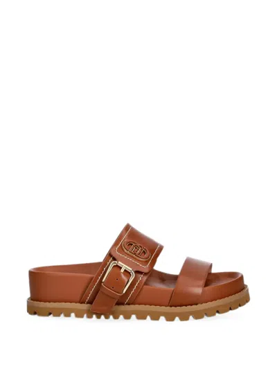 Liu •jo Buckle-fastening Sandals In Brown