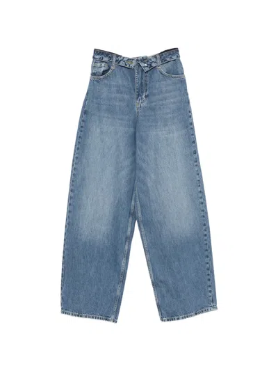 Liu •jo Button Baggy Jeans In Blue