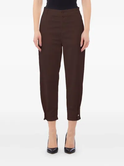 Liu •jo Button Balloon Trousers In Brown