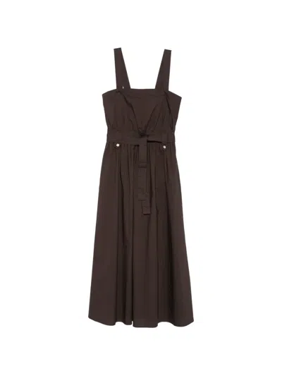 Liu •jo Button Bandeau Dress In Brown