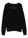 Liu •jo Button-cuff V-neck Jumper In Black