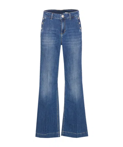 Liu •jo Liu Jo Button Detail Flared Jeans In Blue