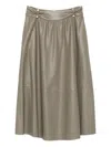 Liu •jo Button-detailed Flared Skirt In Brown