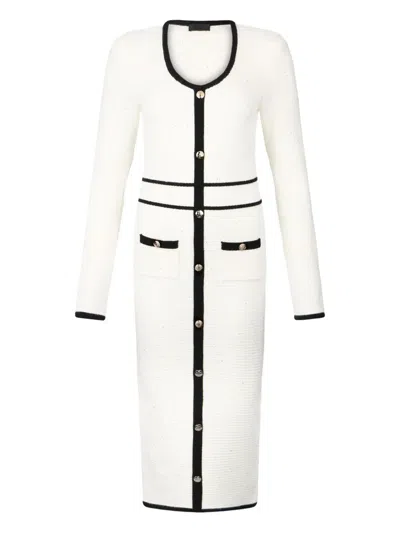 Liu •jo Button-embellished Midi Dress In White