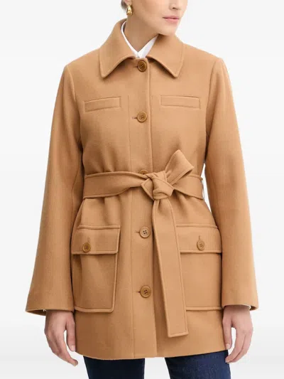Liu •jo Button-fastening Coat In Brown