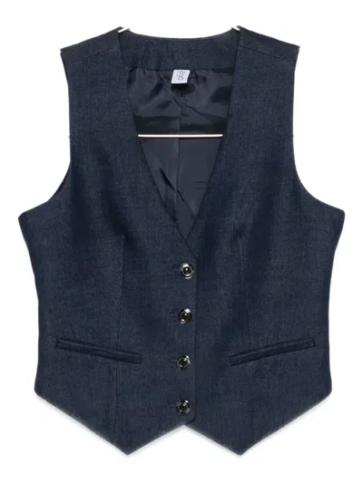 Liu •jo Button-fastening Waistcoat In Blue