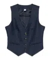 Liu •jo Liu Jo Deep V-neck Sleeveless Jacket In Blue