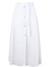 Liu •jo Button-front Midi Skirt In White