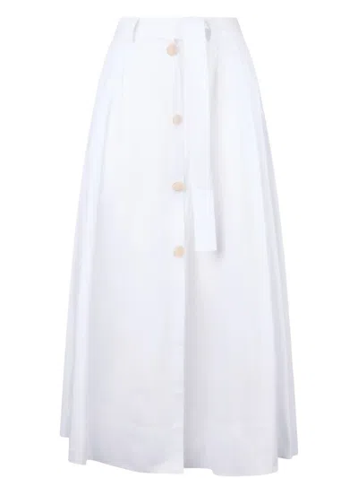 Liu •jo Button-front Midi Skirt In White