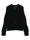 Liu •jo Button-front Open-knit Cardigan In Black
