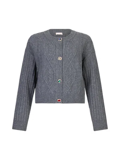 Liu •jo Button Long-sleeved Sweater In Gray