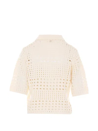 Liu •jo Button Sequin-embellished Top In Neutral