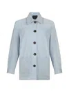 Liu •jo Button Suede Jacket In Blue