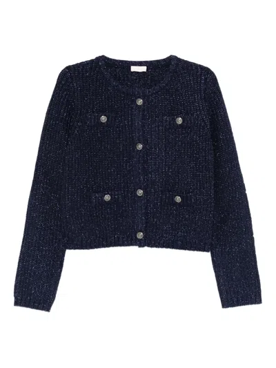 Liu •jo Button-up Cardigan In Blue
